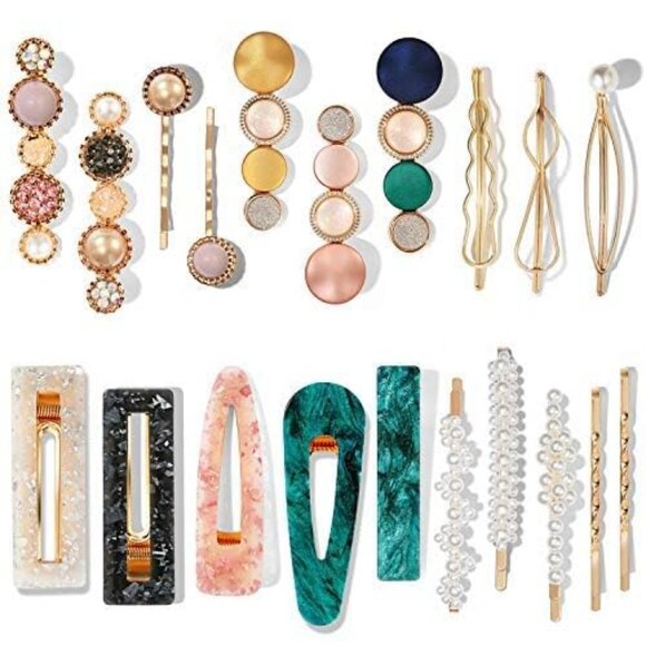 Versatile 20 PCS Hair Clip Set - Macaron & Pearl Accessories for Every Occasion - Picture 2 of 8